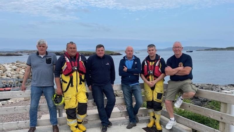 New Arranmore RNLI coxswain Kieran O'Donnell takes up position