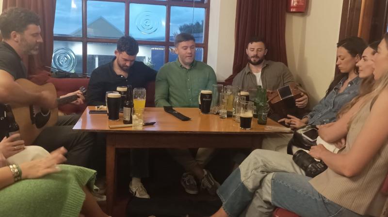 Irish rugby international struts his stuff at McNulty's Bar in Creeslough