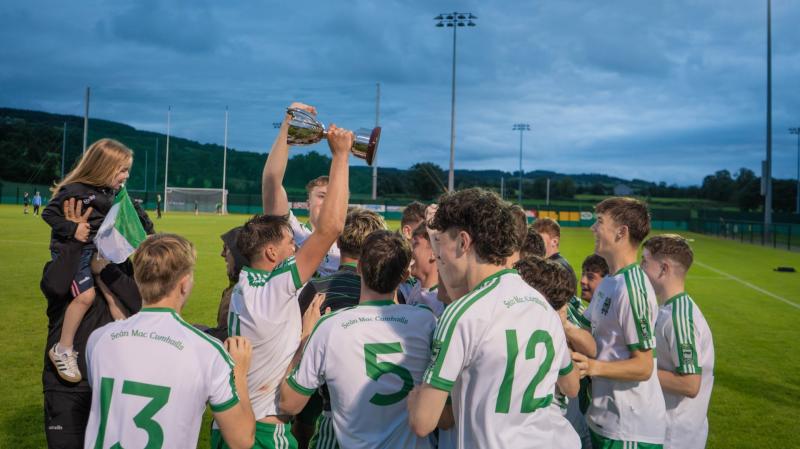 Sean MacCumhaills defeat Aodh Ruadh to complete a Minor Hurling hat-trick