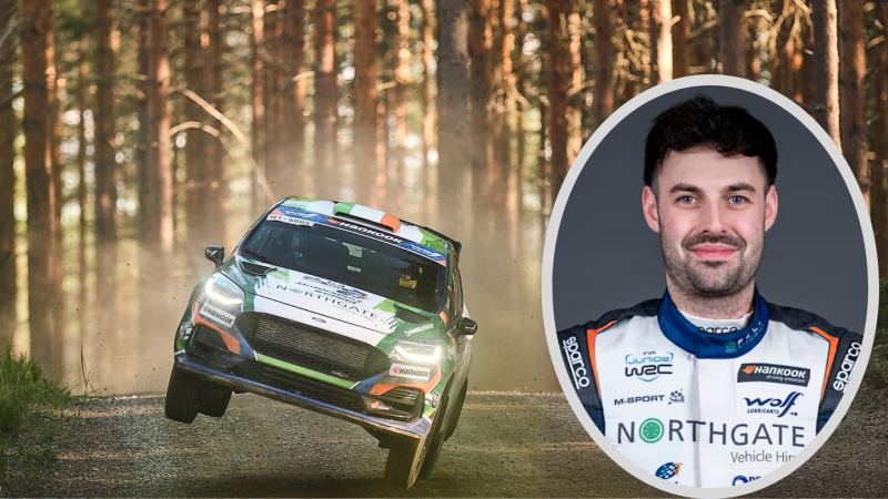 Two stages from glory: Eamonn Kelly leads the way in Junior WRC at Rally Finland 