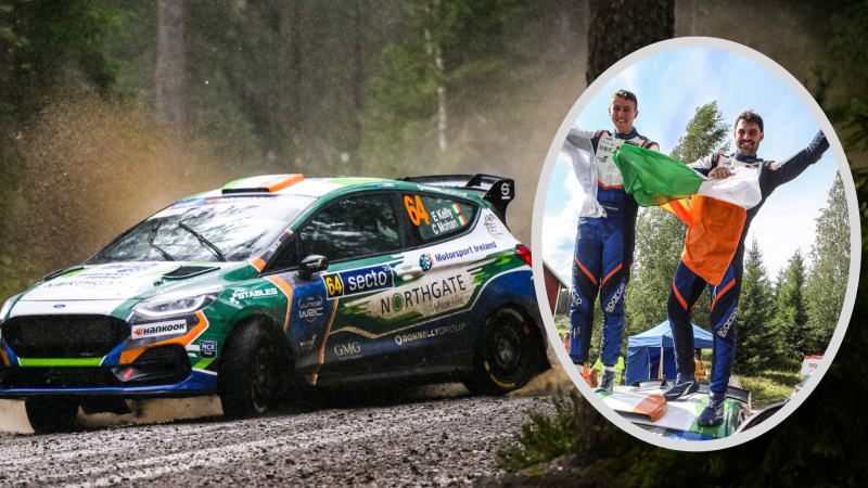 Donegal driver Eamonn Kelly sweeps to Junior WRC win at Rally Finland
