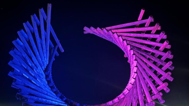 Polestar Roundabout illuminates in support of Letterkenny Pride Festival