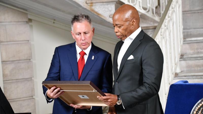 Inspirational Paul McCormack presented with award from the people of New York