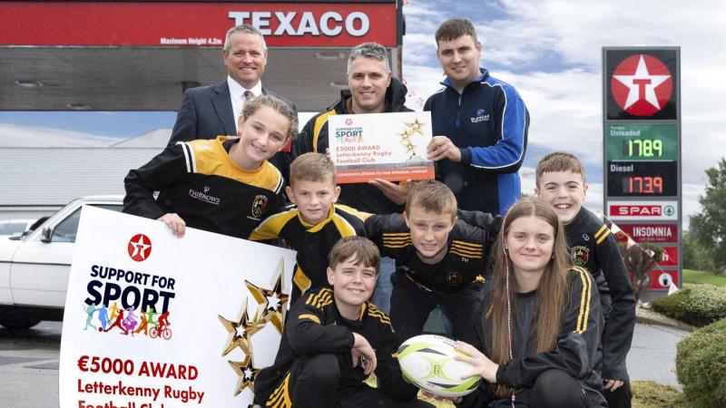 Letterkenny RFC receives €5,000 award under Texaco Support for Sport initiative