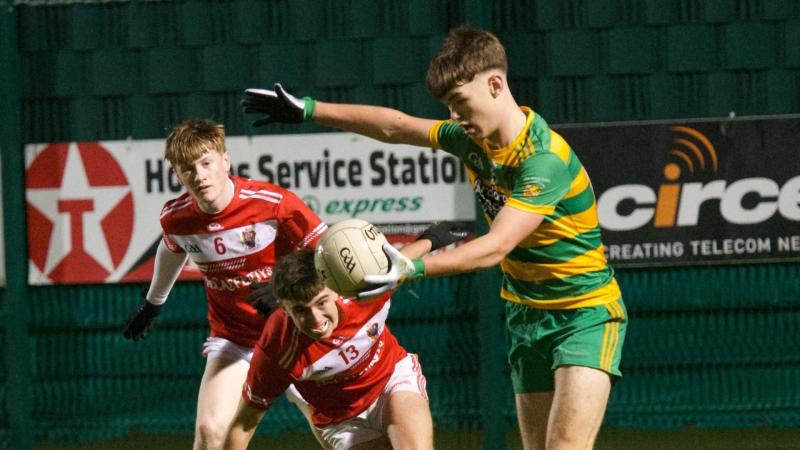 Adrian Brennan lauds his players after Ardara’s MFC win over Dungloe 