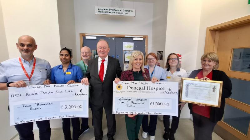 Man who completed Camino in memory of wife fundraised for Donegal Hospice and LUH