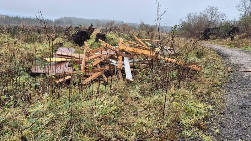 'Shame on you' - Refuse bags and wooden frames flung on Letterkenny roadside