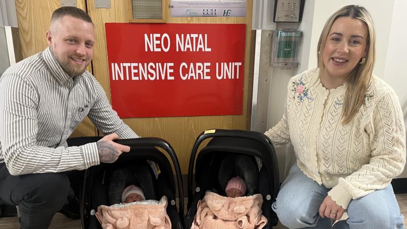 'Safe and healthy' - Delight as Donegal twins born prematutely finally make it home