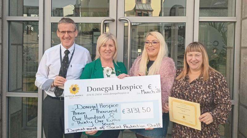 Department of Social Protection fundraisers make &euro;3131.50 for Donegal Hospice