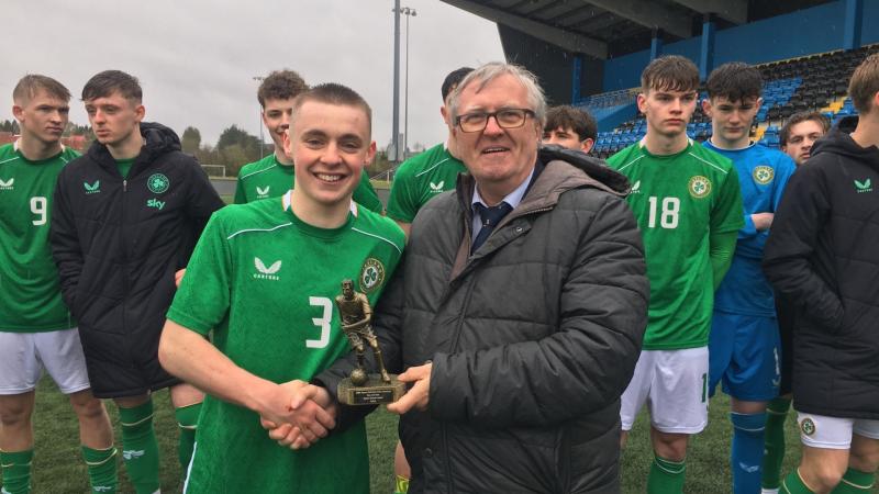 Rowan McGroarty named Player of the Match for Ireland Schoolboys