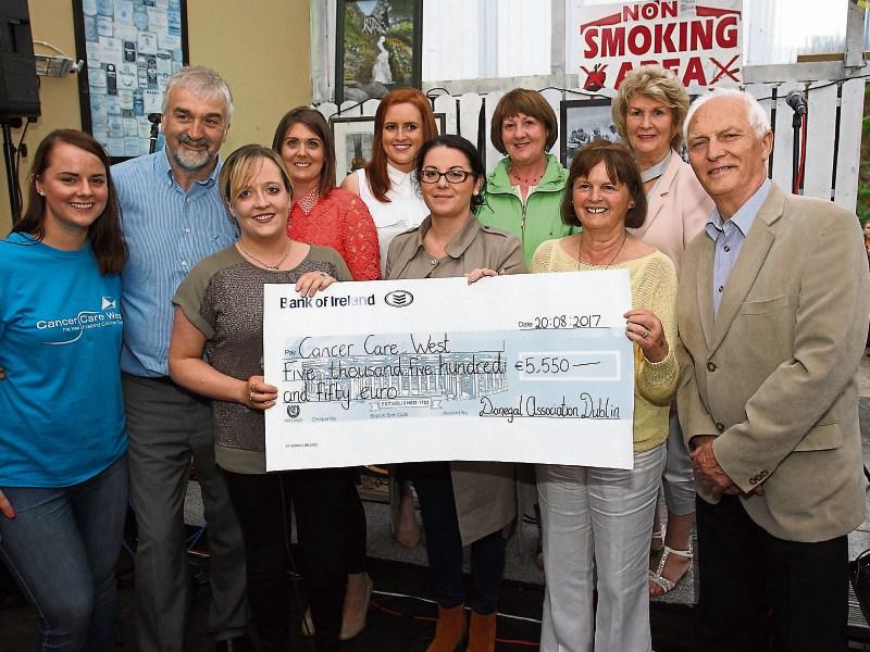 Donegal Association cheque presentation to Cancer Care West
