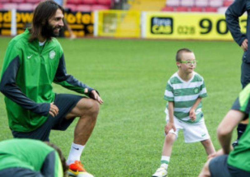 Celtic fanatic Jay Beatty receives the goal of the month award 
