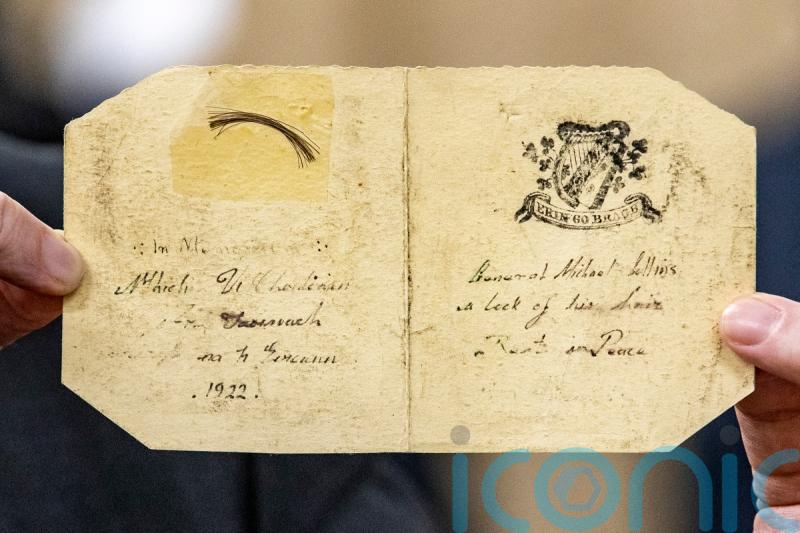 Lock of Michael Collins’ hair sells for eye-watering price at auction