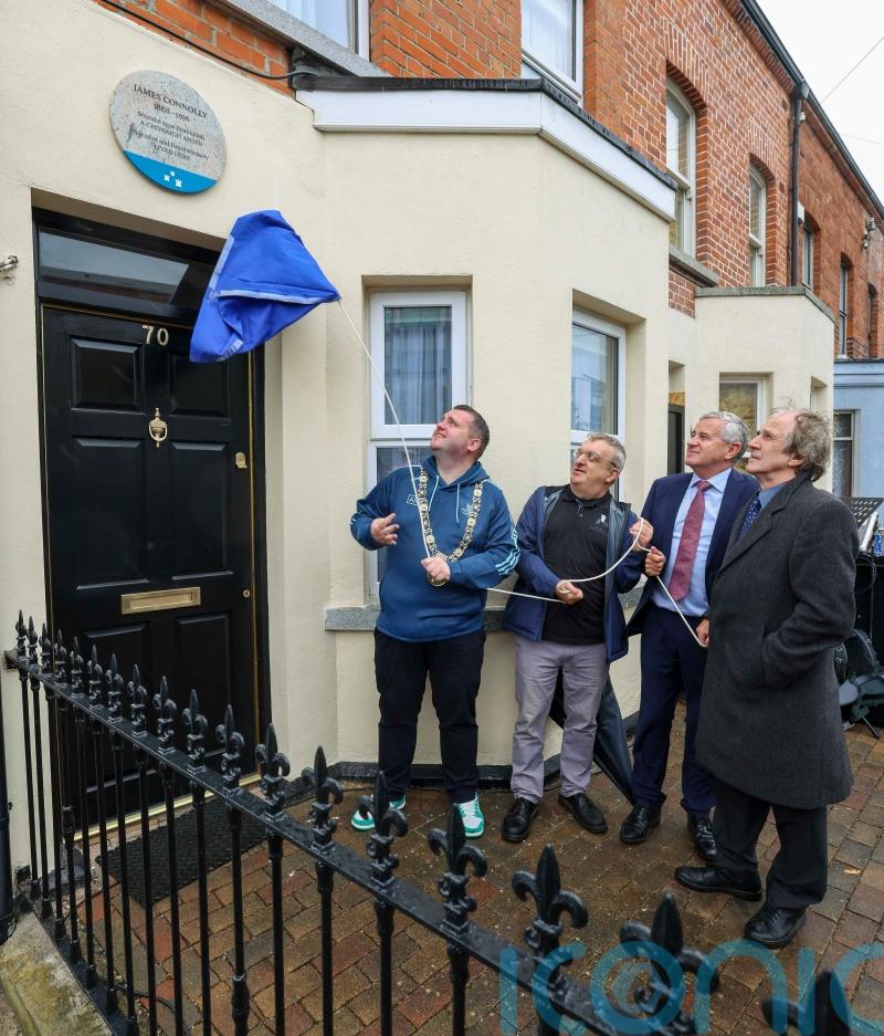Plaque unveiled at James Connolly’s former home in east Dublin