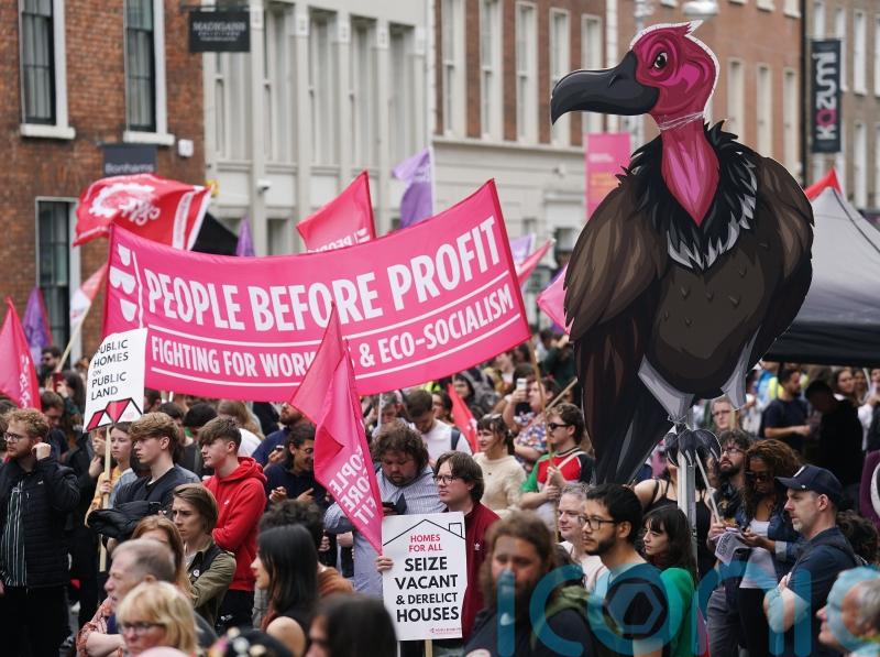 Protesters in Dublin demand action on housing and cost of living