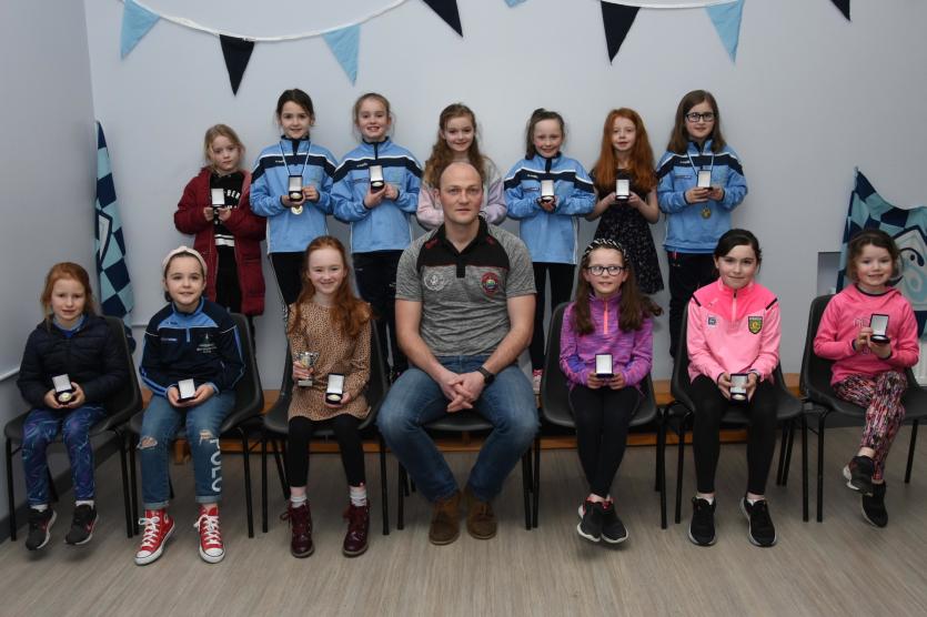  U9 Girls, Inishowen winners with Special Guest Colm McFadden.