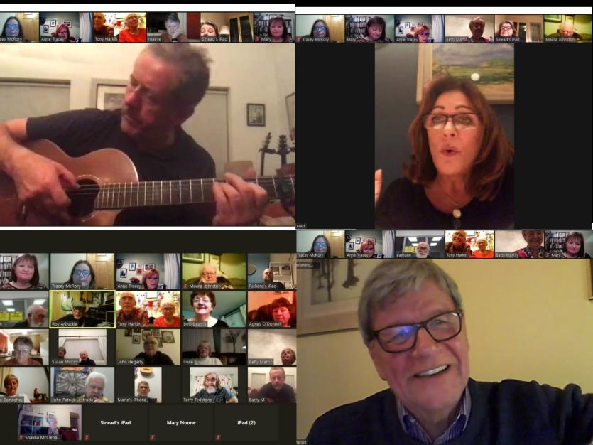  Screen shot from Online zoom in November 2020 with special guests Mary Black, Luka Bloom and Joe Mahon