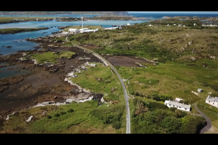 Aerial footage of the final approach into Burtonport