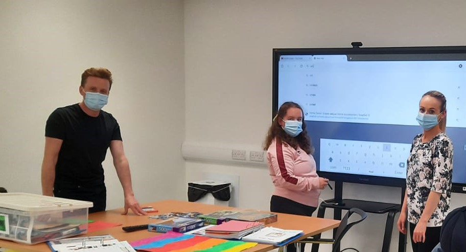 Left to right - Andrew Gillespie (Program Coordinator),  Marie O'Kane (Service User) and Shauna McLaughlin (Community Access Facilitator)
