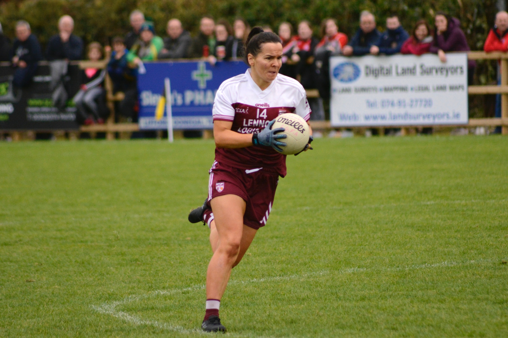Geraldine McLaughlin in action during Sunday's Donegal LGFA senior final. Photo Chloe Callaghan